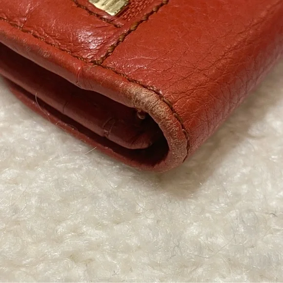 Authentic Chloe Leather Bow Wallet Persimmon (Orange-Red) - Picture 7 of 13